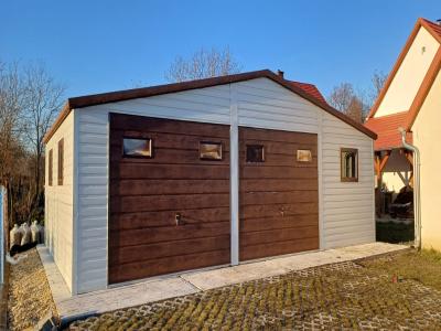 9x6 dwuspad SUPERLINE-PLUS biały + ciemny orzech + okna