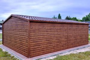 5x6 dwuspad EXTRALINE-PLUS ciemny orzech + rynny